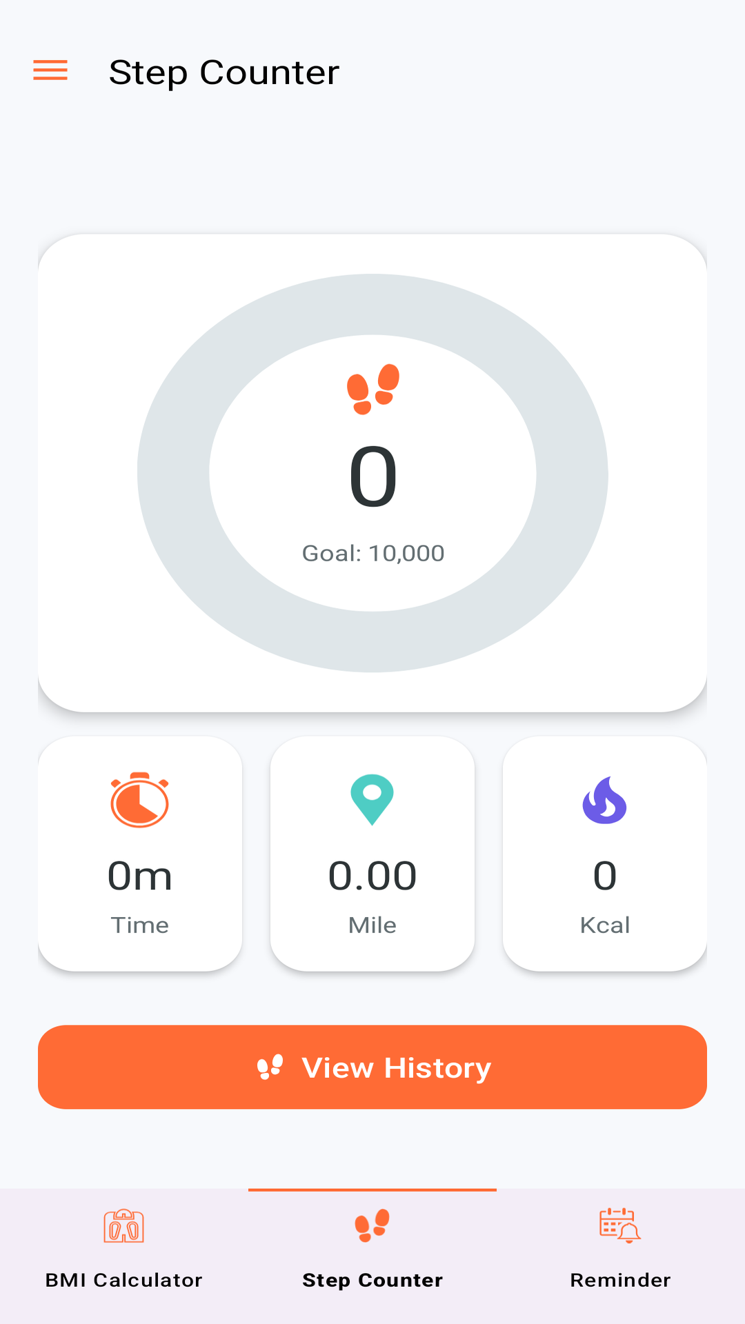 Live step counter